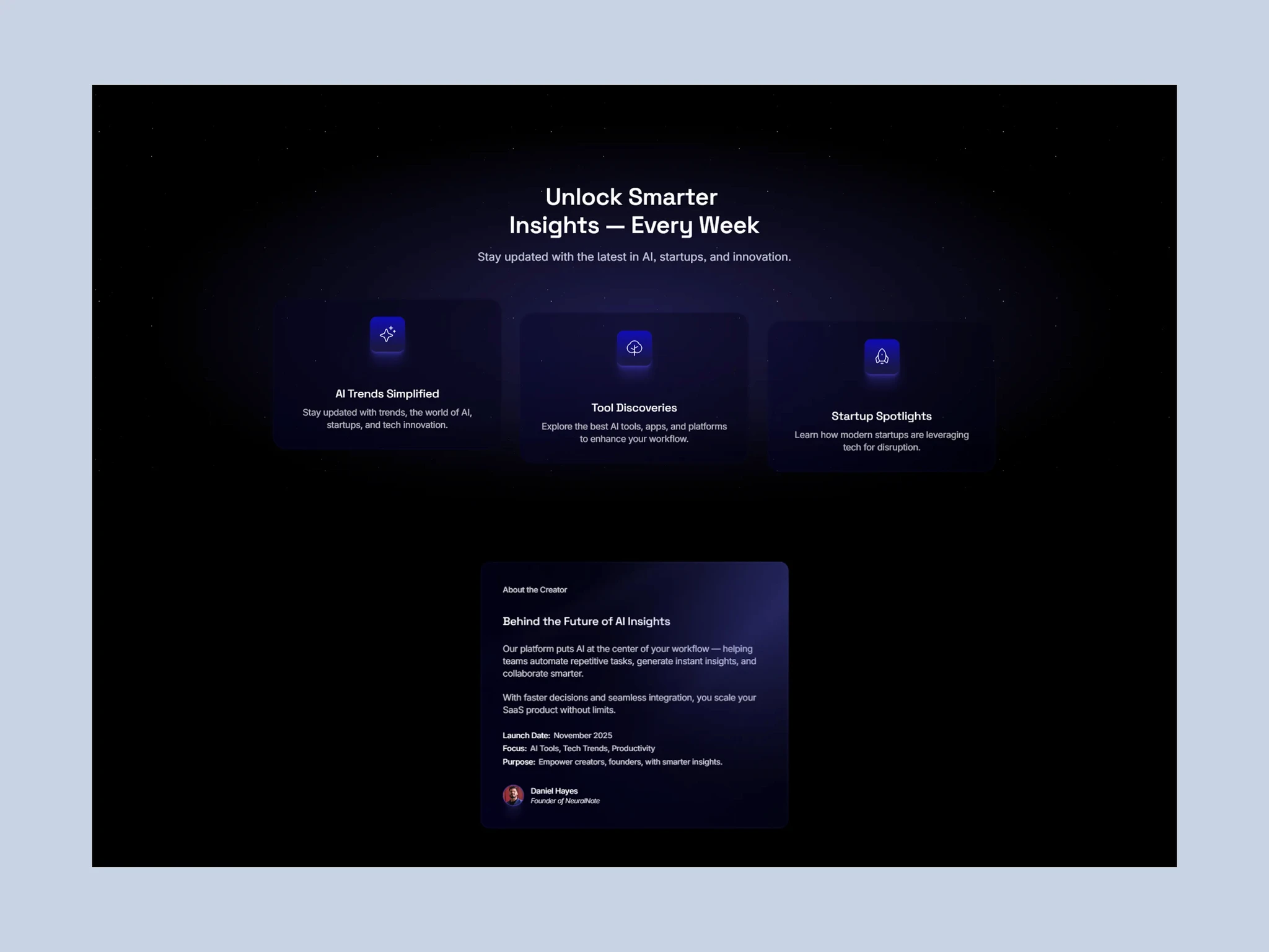 AI Newsletter & Landing Page Template