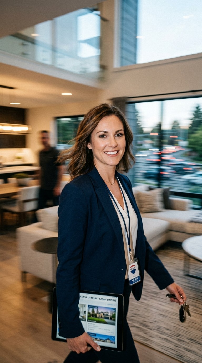 Woman in white shirt and black wide-leg pants.