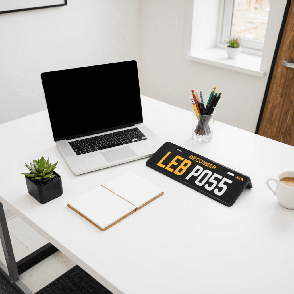 product photography of license plate