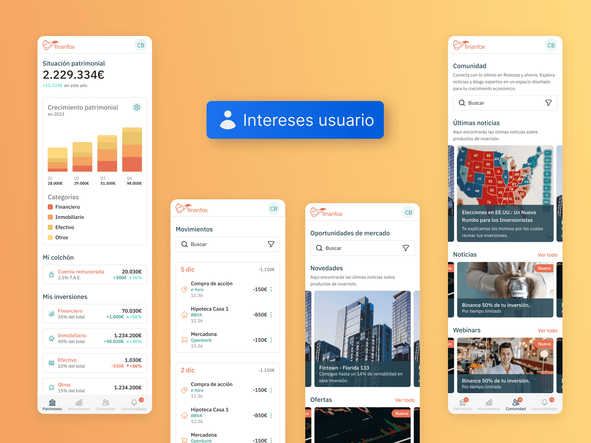 pantallas de usuario