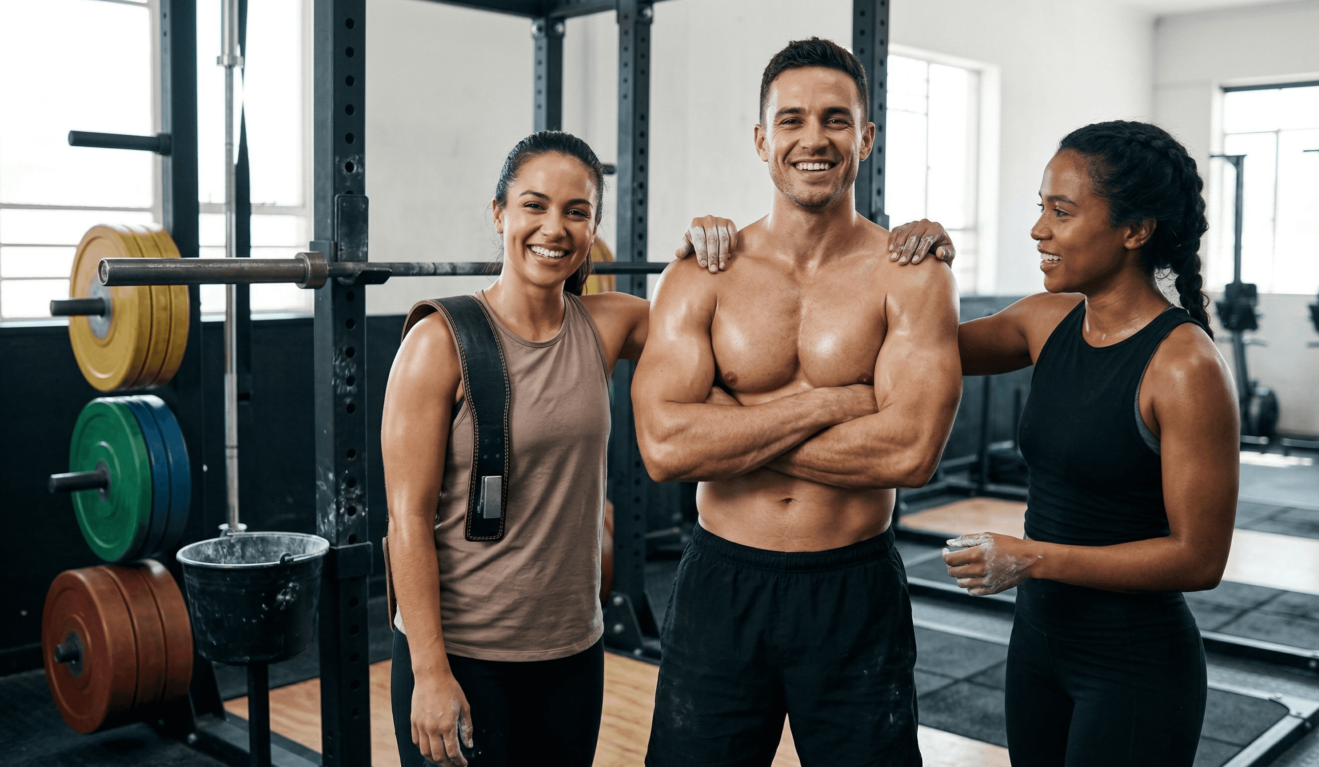 Group of friends doing a workout
