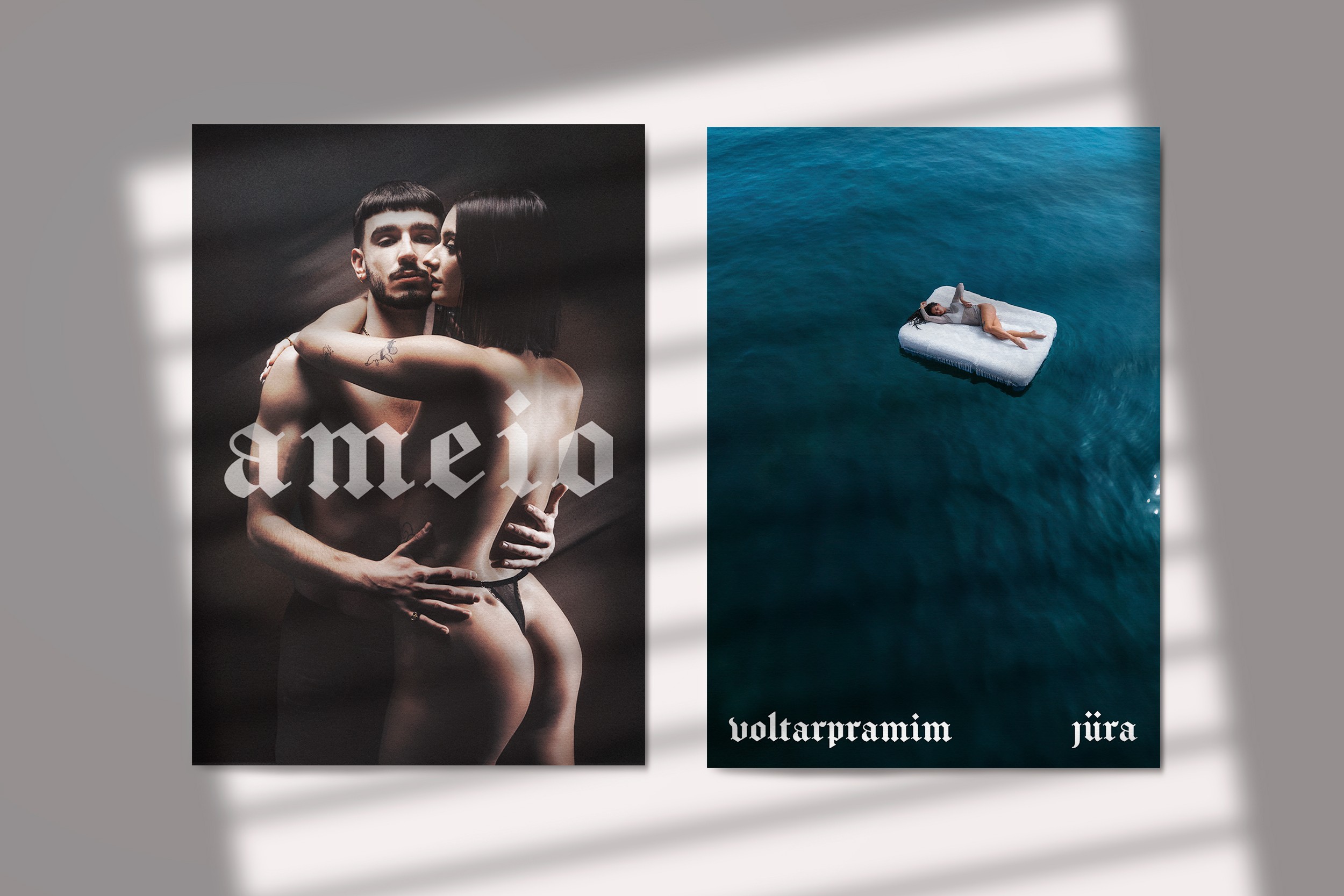 Music artwork and album cover design for Jura featuring cinematic photography and contemporary gothic typography.