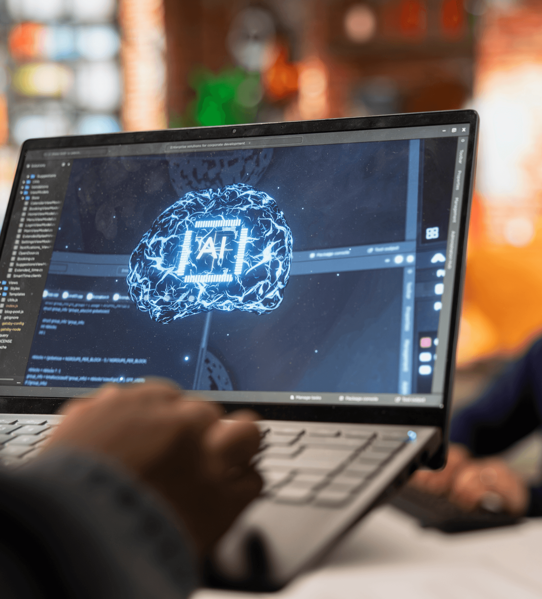 AI brain image on a laptop 