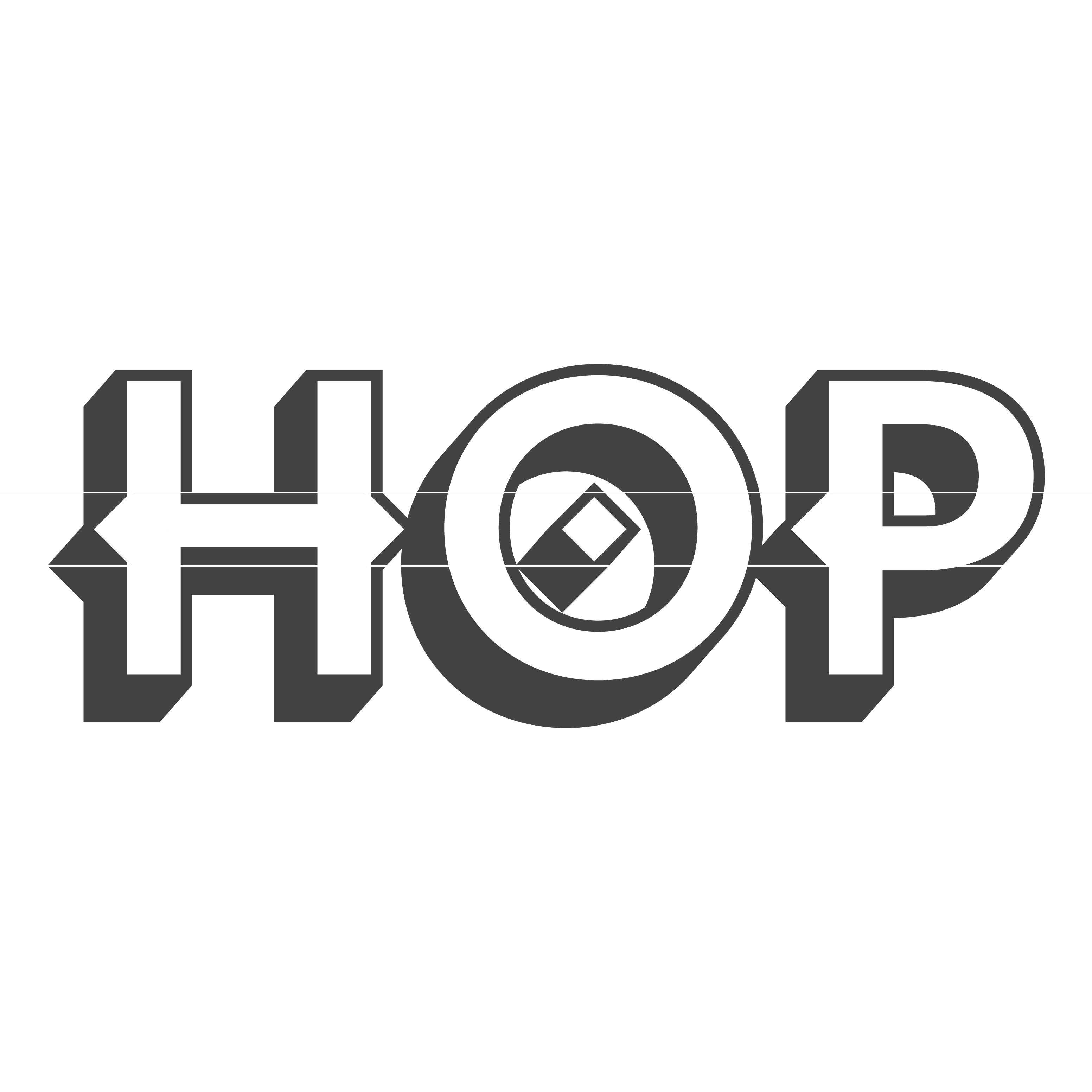 YeeHop Black & white diagram of wordmark showing the design concept with medial spurs incorporated to create a Wild West aesthetic.