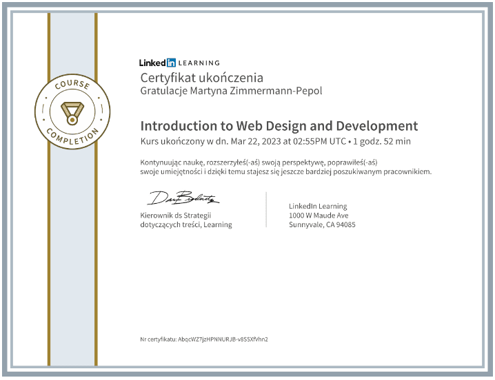 Linkedin Certyfikat