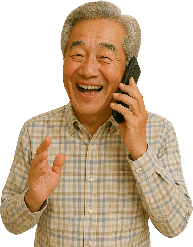안심지키미 전화 통화로 행복한 할아버지