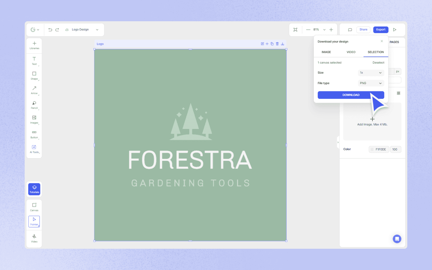 how to download your logo in glorify