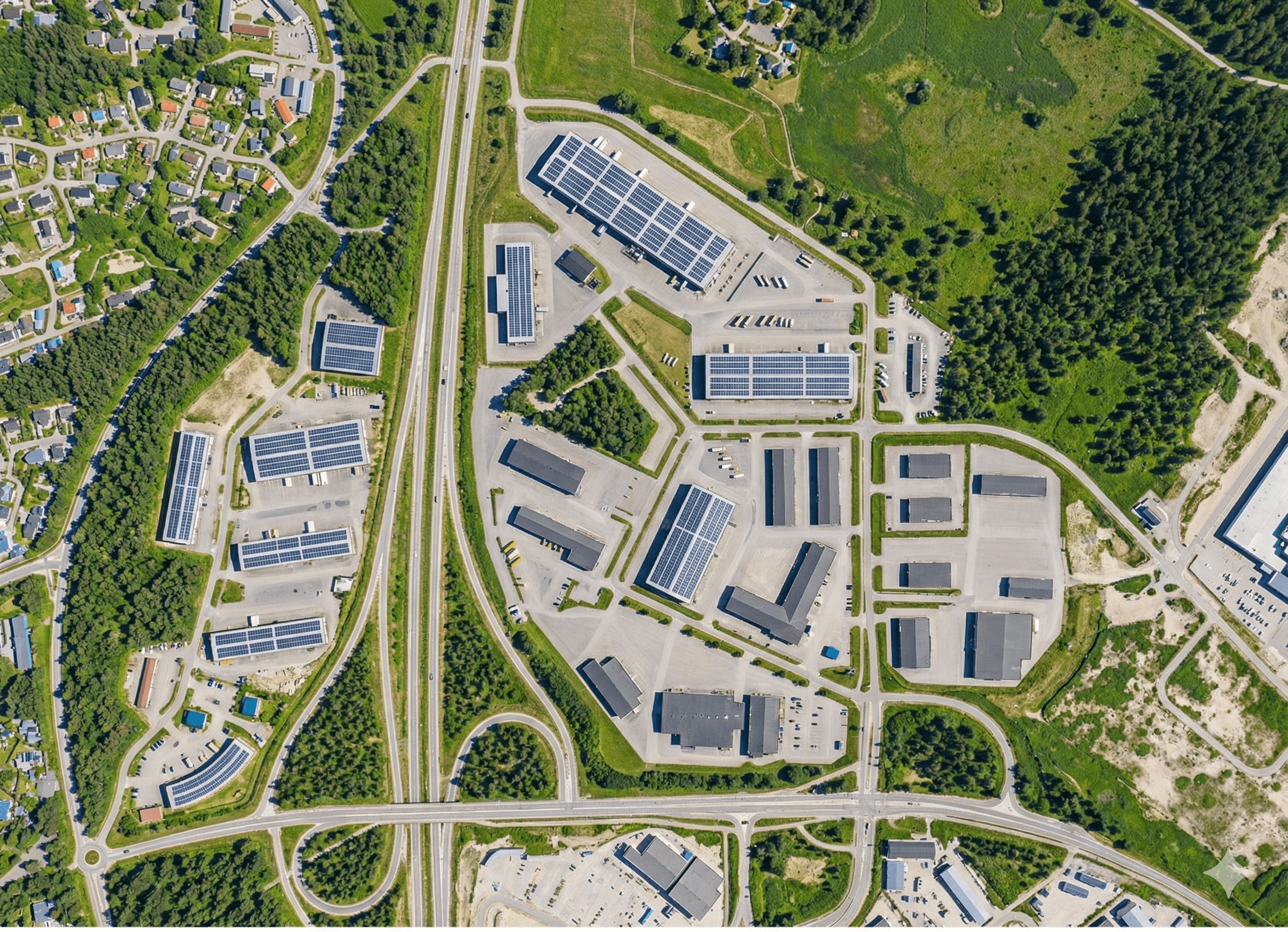 Kartta Green Parkin alueen tonttijaosta, josta näkyy vapaat rakennuspaikat ja korttelialueet