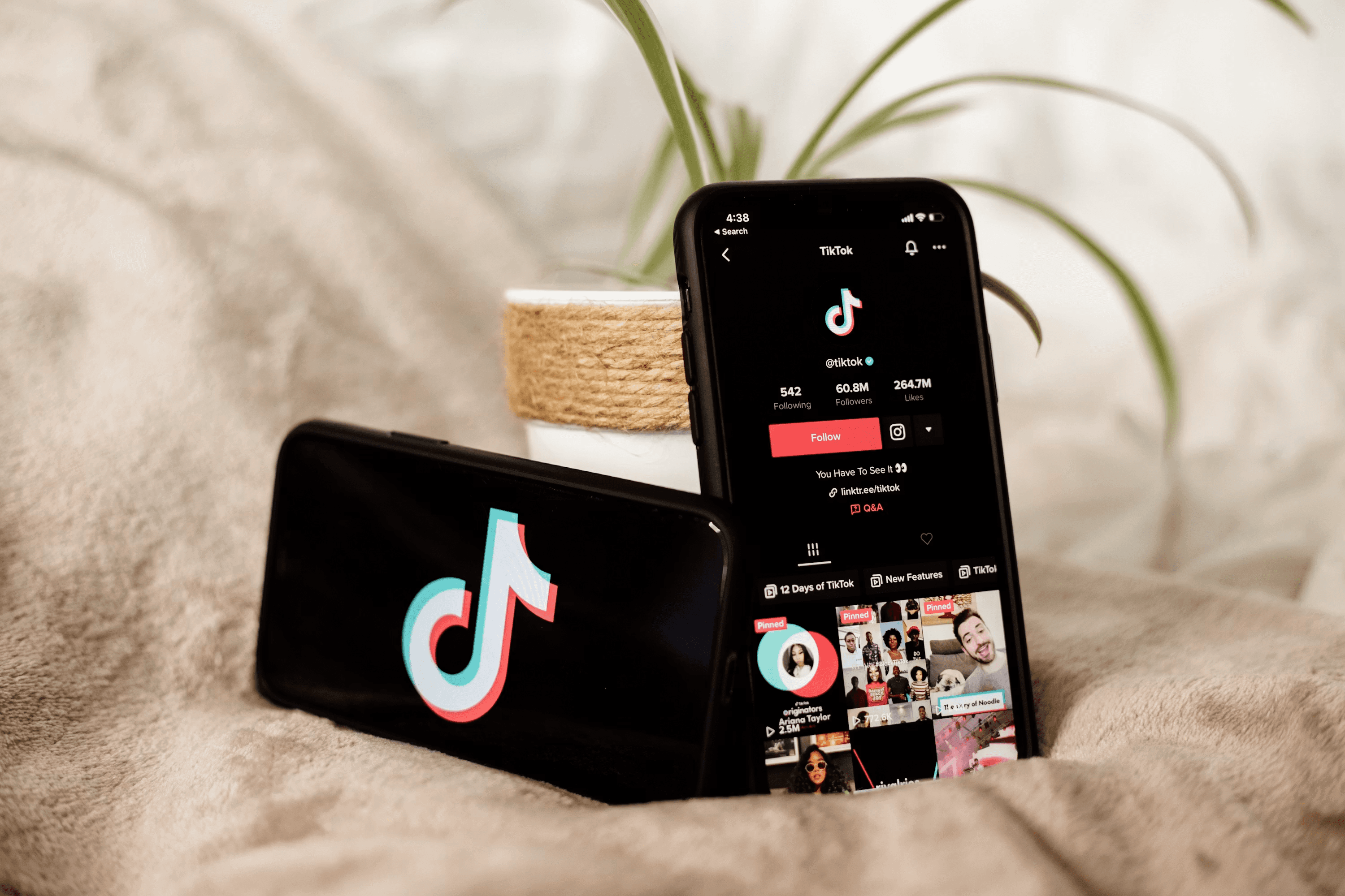 Two smartphones displaying TikTok application interface - Best Video Format for TikTok