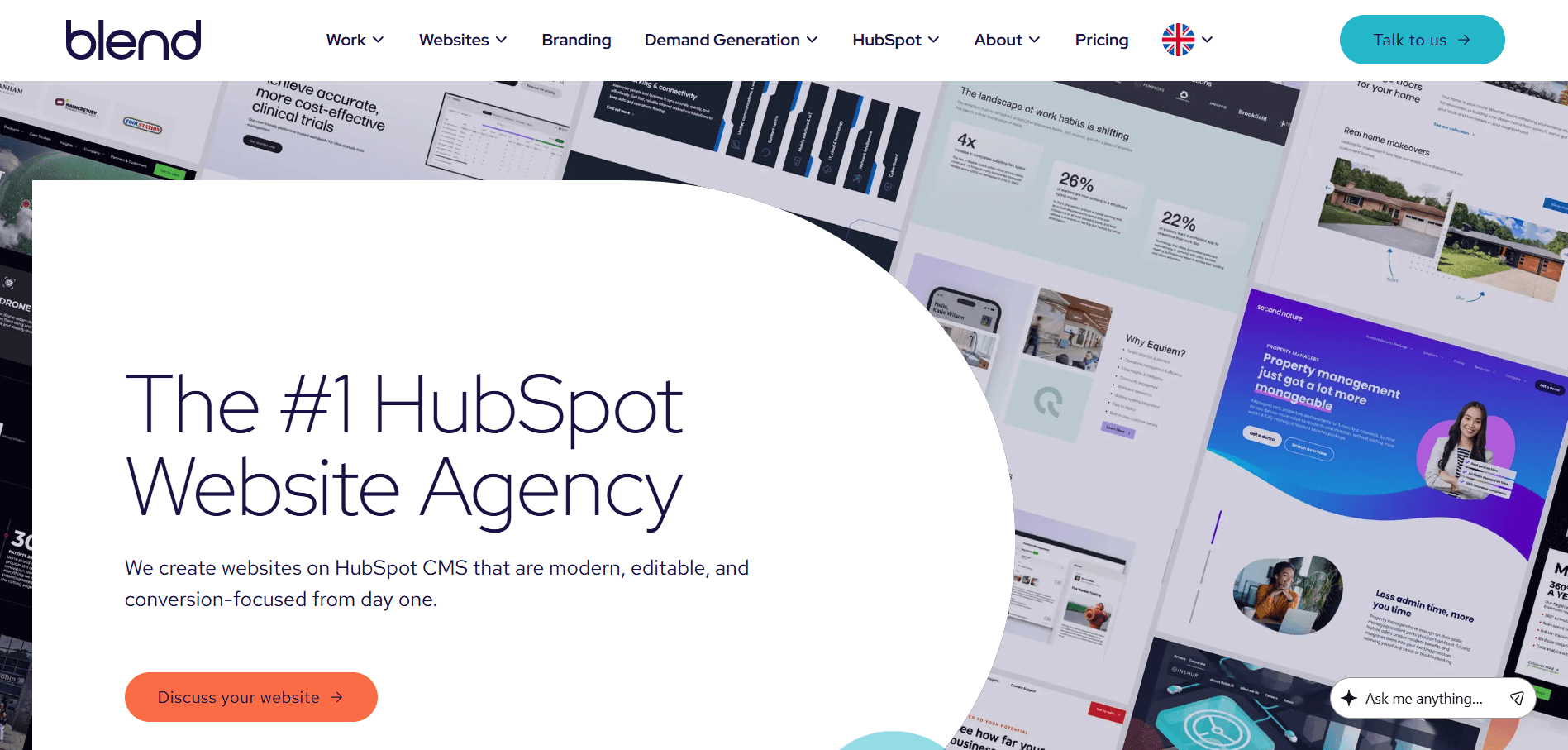 homepage of the BlendB2B website