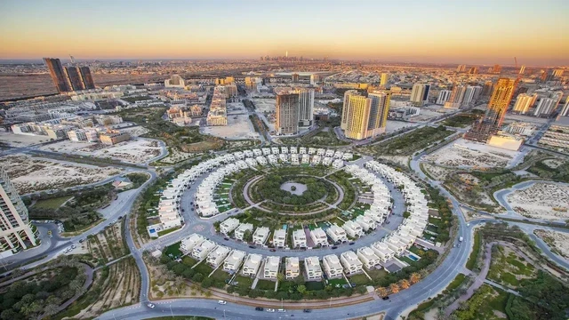 Jumeirah Village Circle Dubai Aerial View
