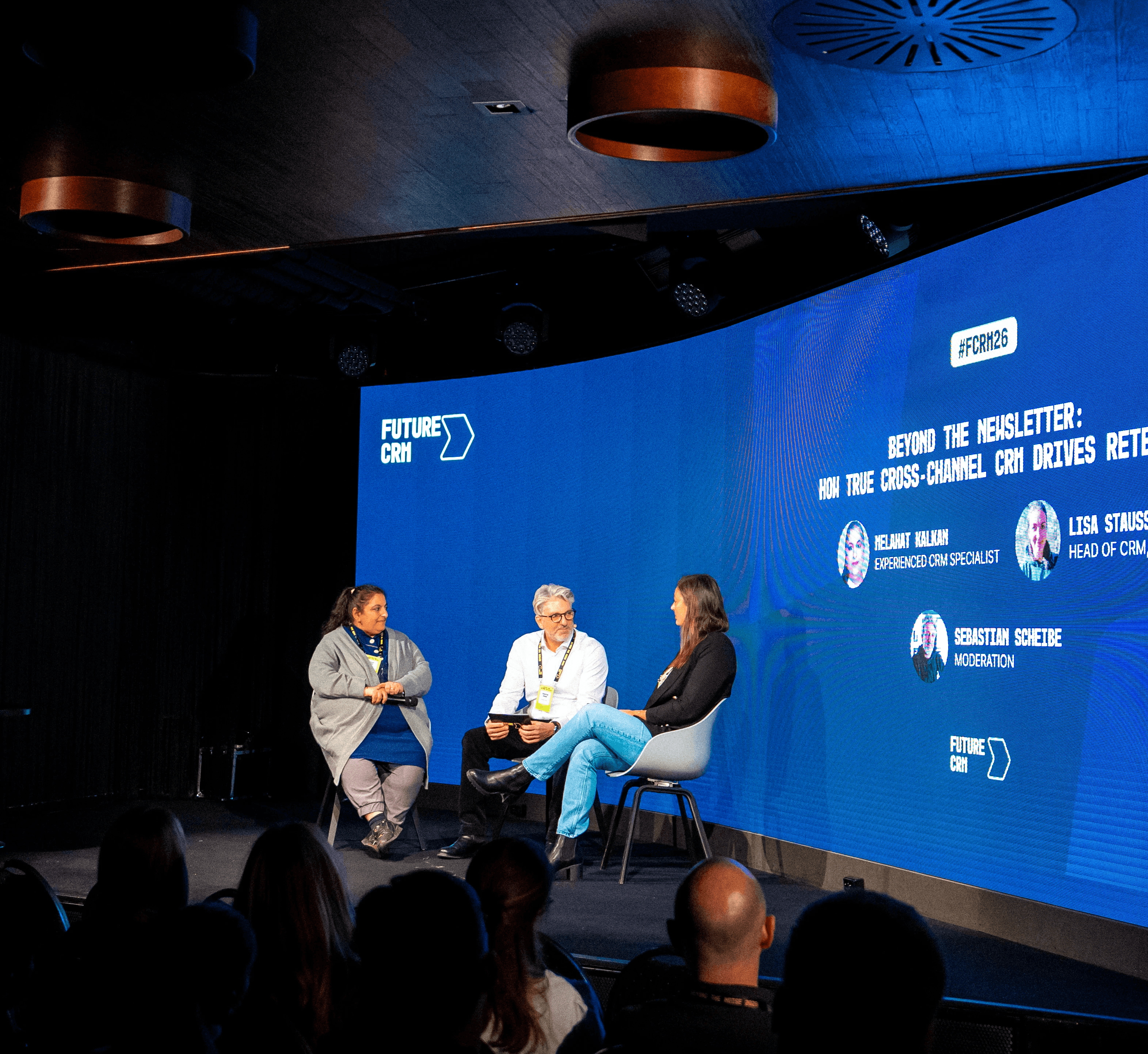 Woman talking on stage