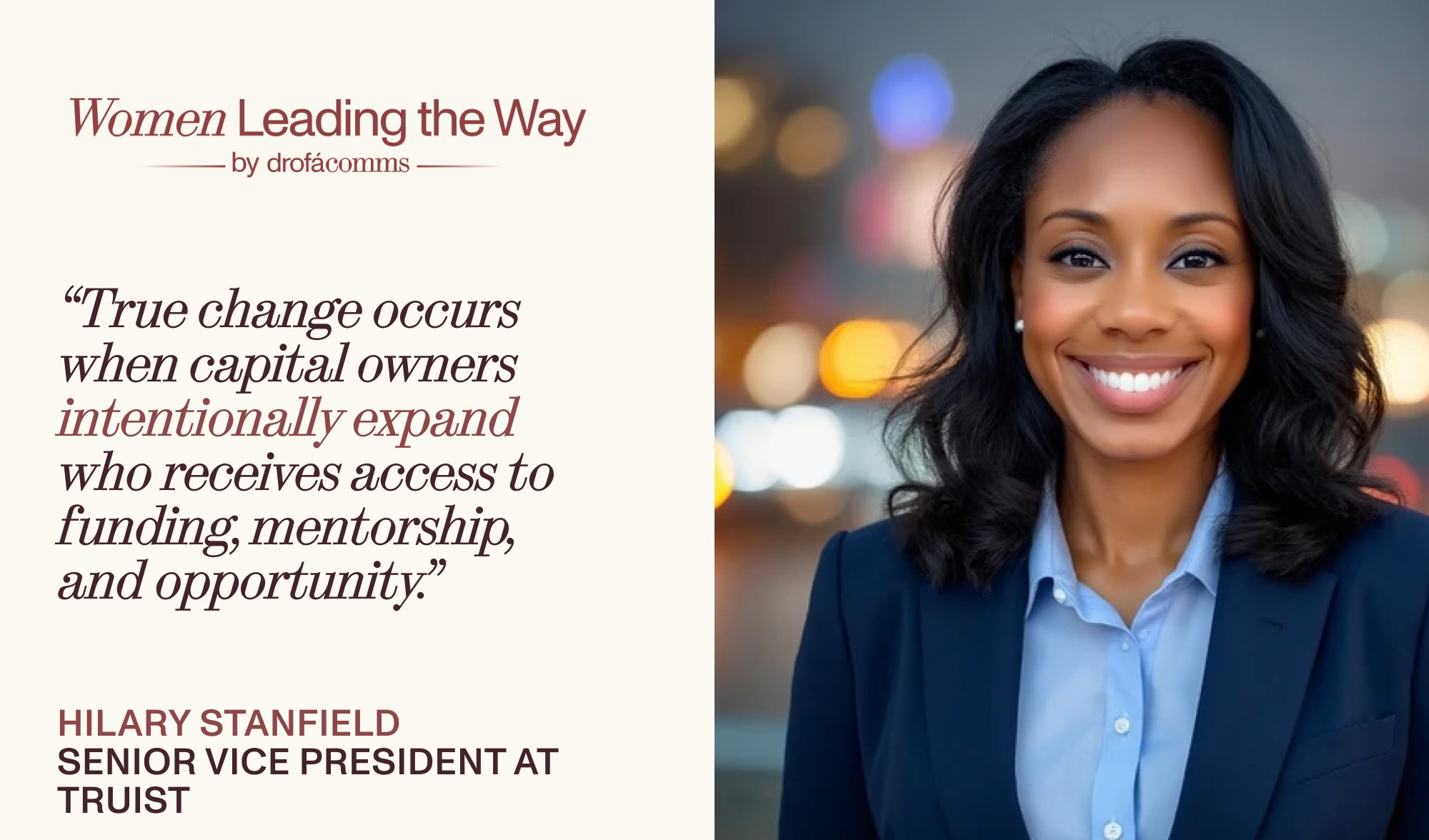 Hilary Stanfield, Senior Vice President at Truist, Women Leading the Way contributor on women inheriting wealth.