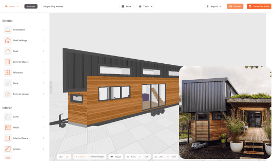 Shayes Tiny Homes 3D model in the tiny house designer