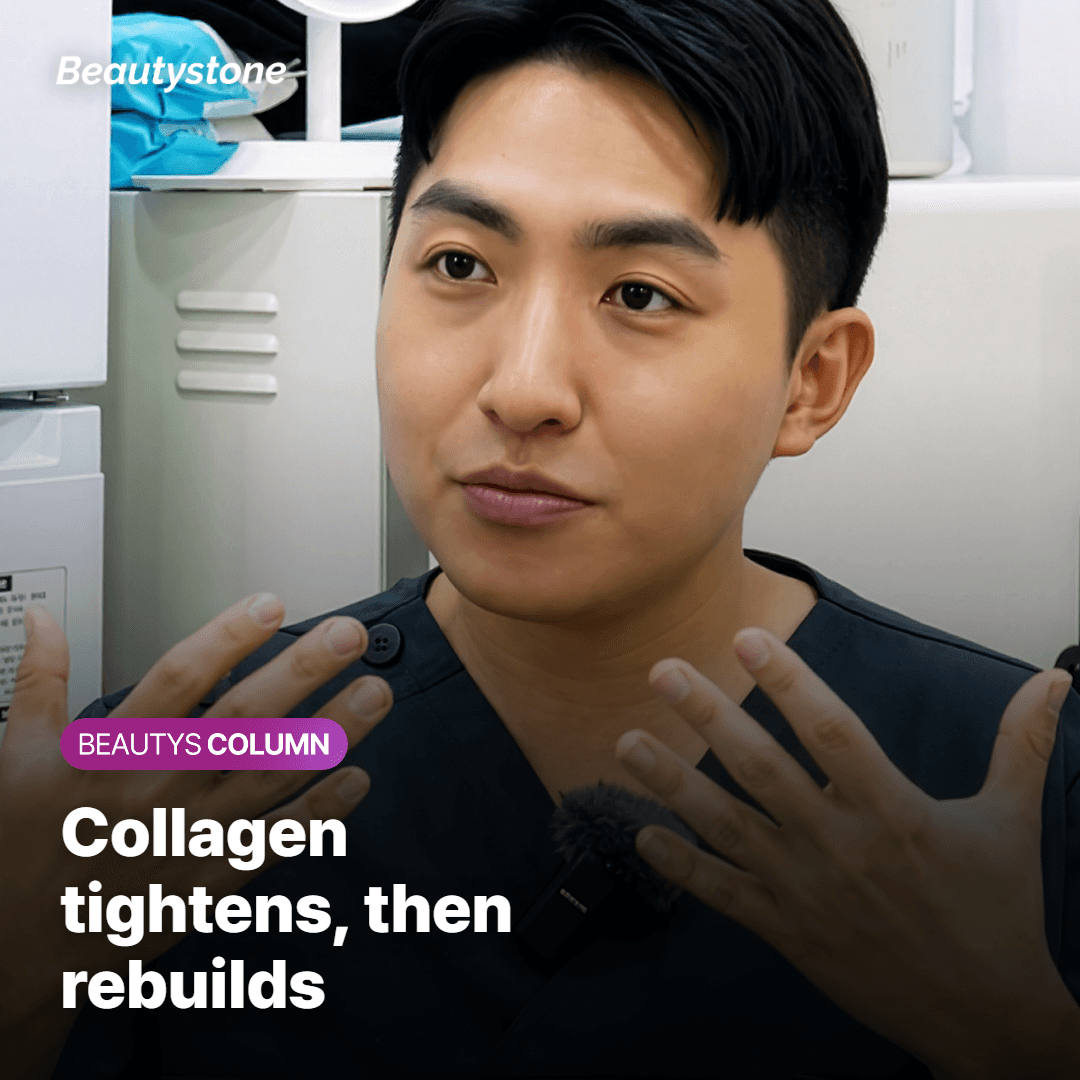 Slack collagen bundles contract, then new collagen fills in over time.