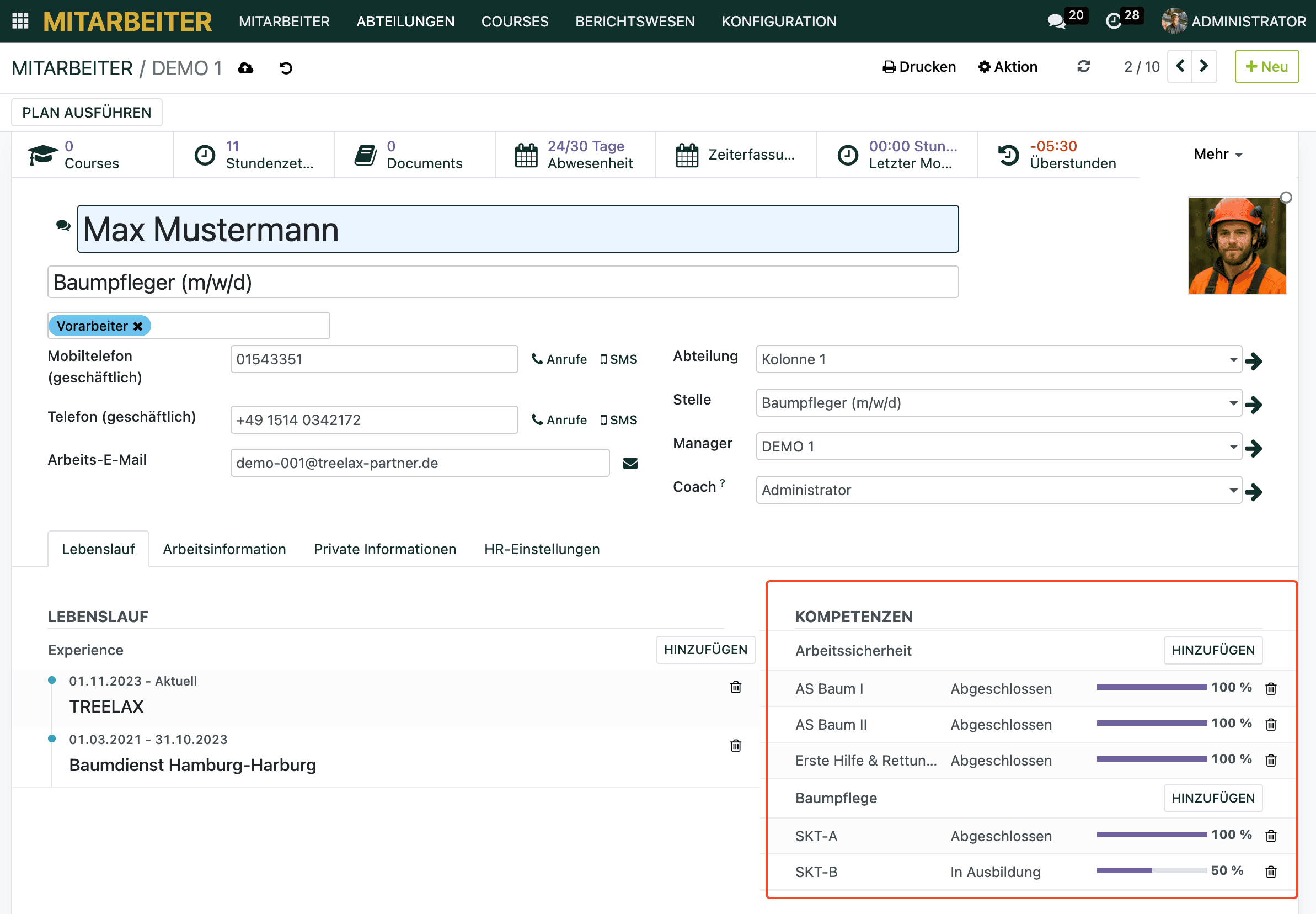 Verzweifelter Baumpfleger Bürokratie
