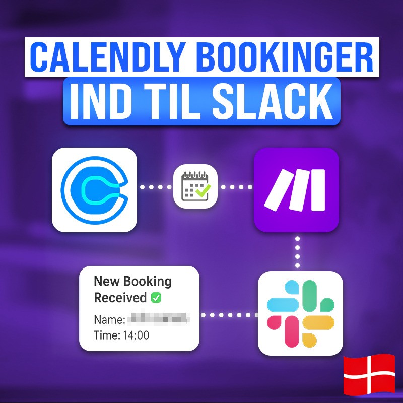 Hvordan du sender Calendly bookinger til Slack (Dansk Make.com guide)
