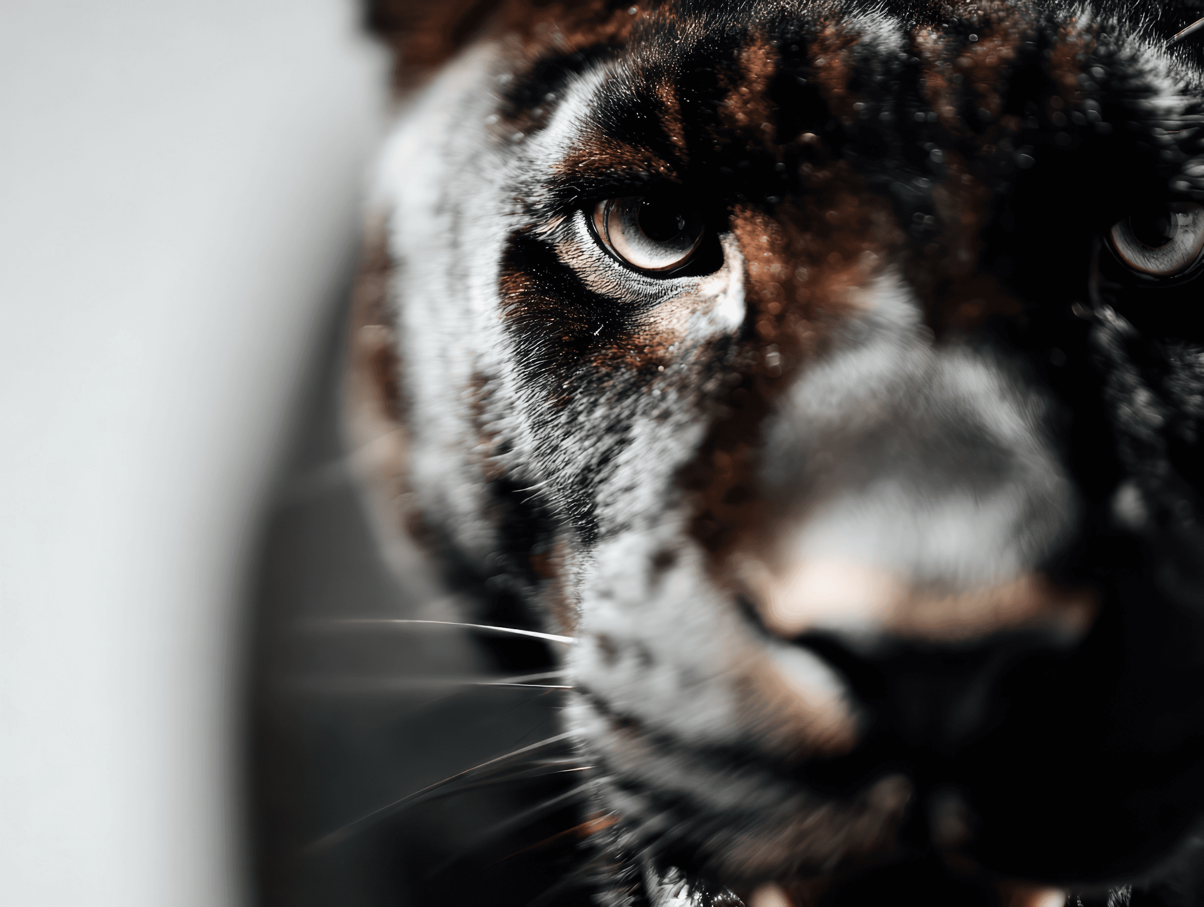 Black panther looking left, focused and alert