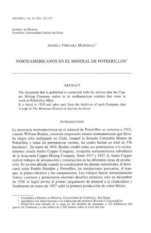 Norteamericanos en el mineral de Potrerillos