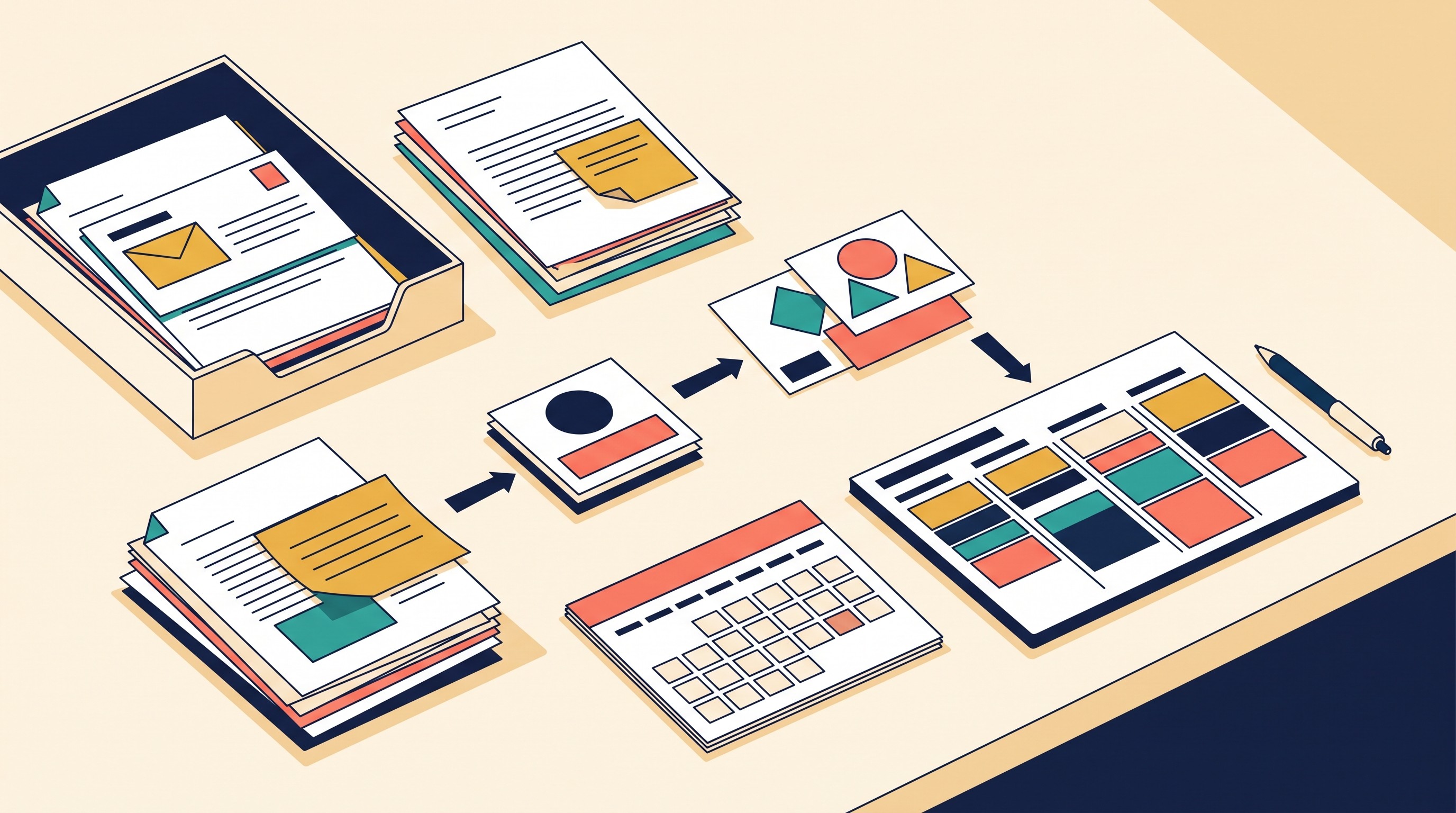 Weekly review checklist from inputs to scheduled actions