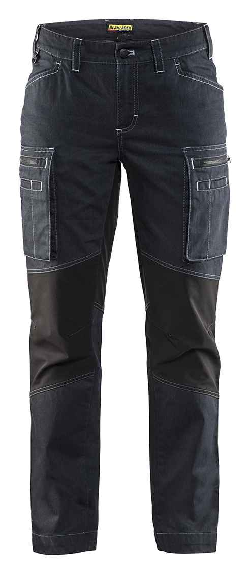 Marineblauwe werkkledij voor dames bij Vanatex — Blåkläder Dames Service werkbroek denim stretch