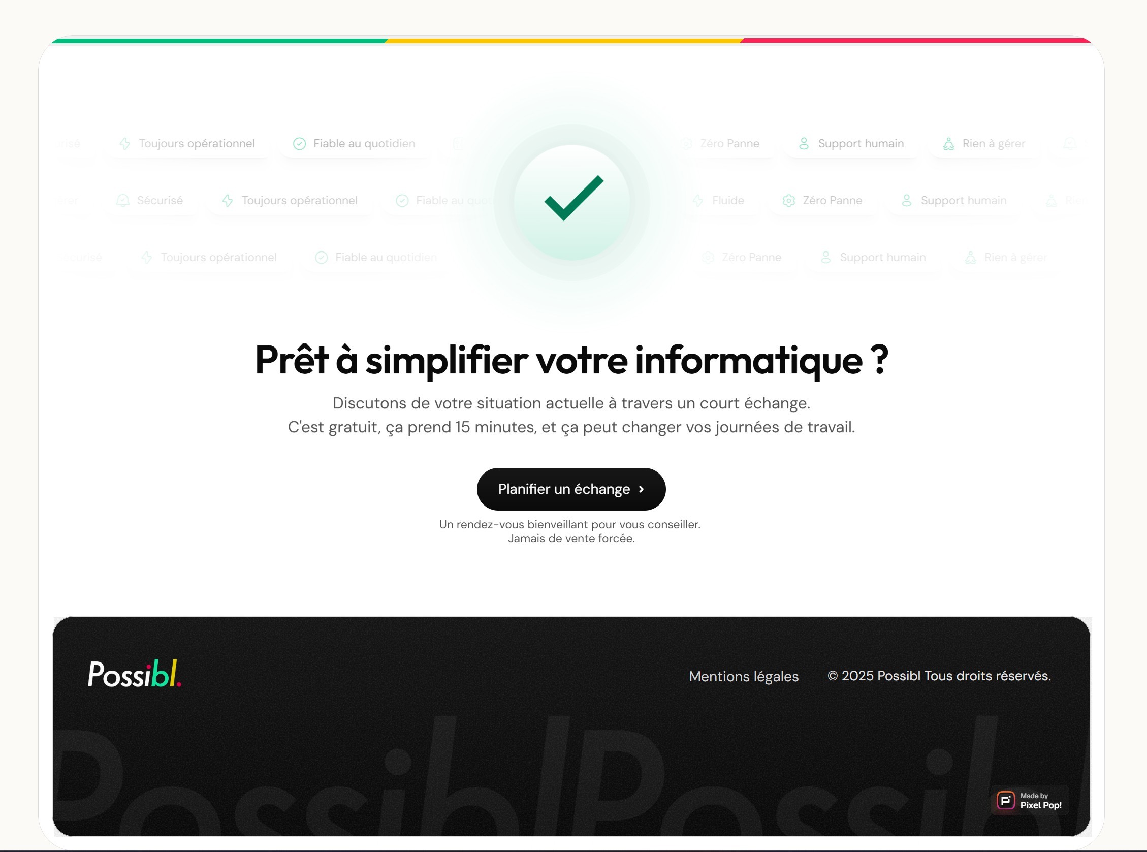 section cta landing page possibl