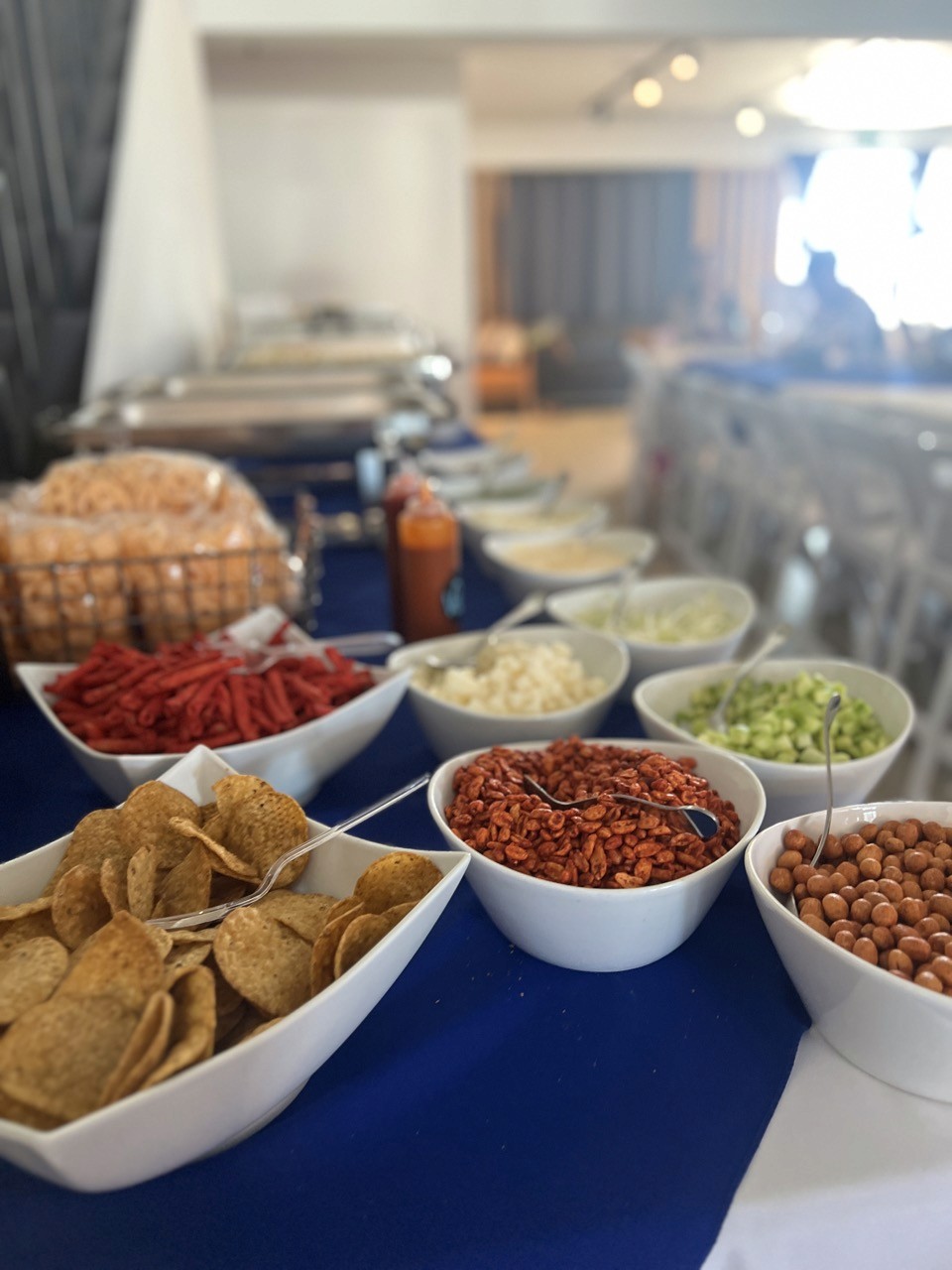 Table of food at bookabl studio party venue for rent