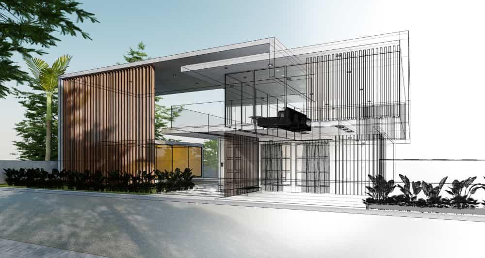 High-rise office building with sustainable design features