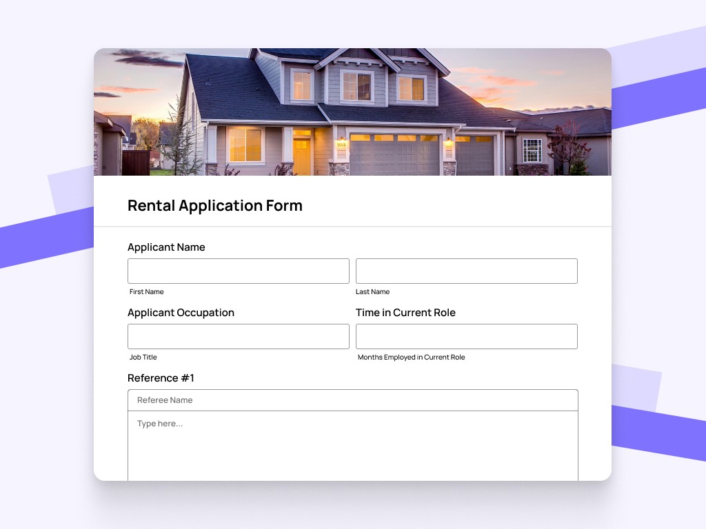 Rental application form PGCAR template preview