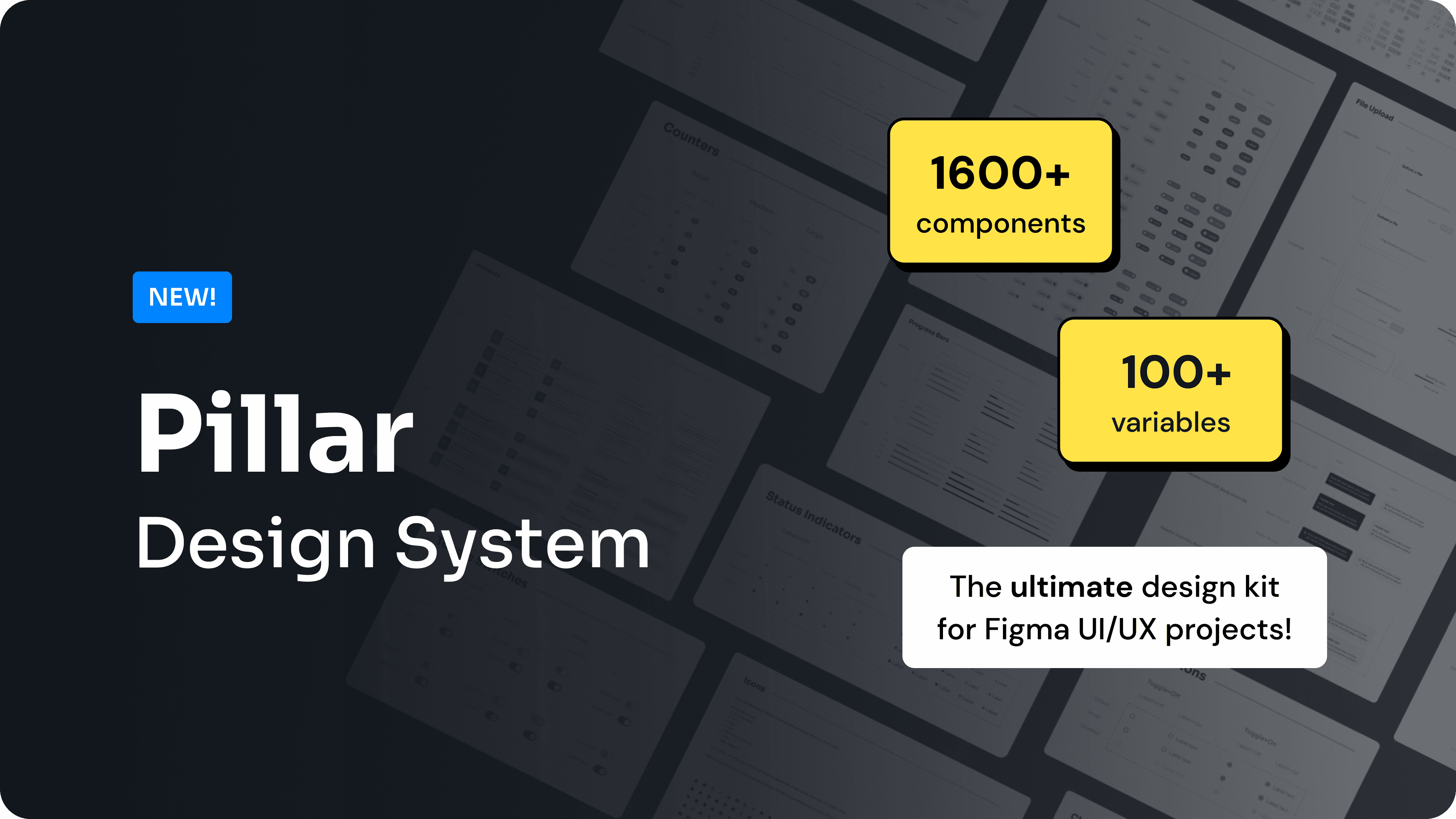 A visual of a design system with UI components