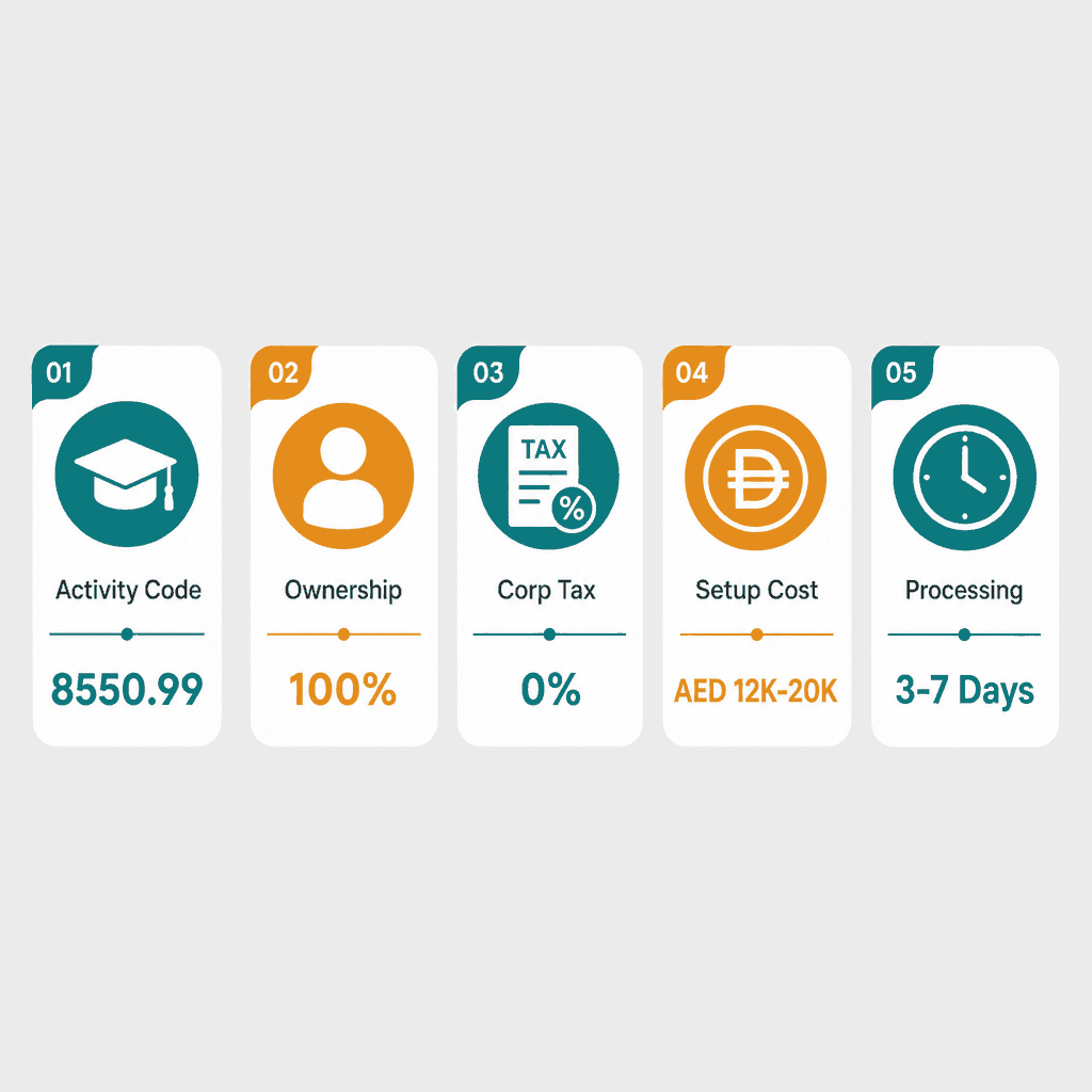 Infographic: Educational Quality Assurance Services Business License in Dubai: Cost and Requirements