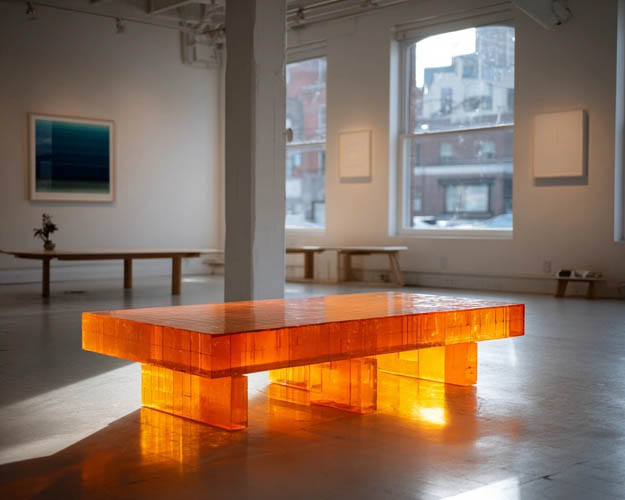 Glass block table design