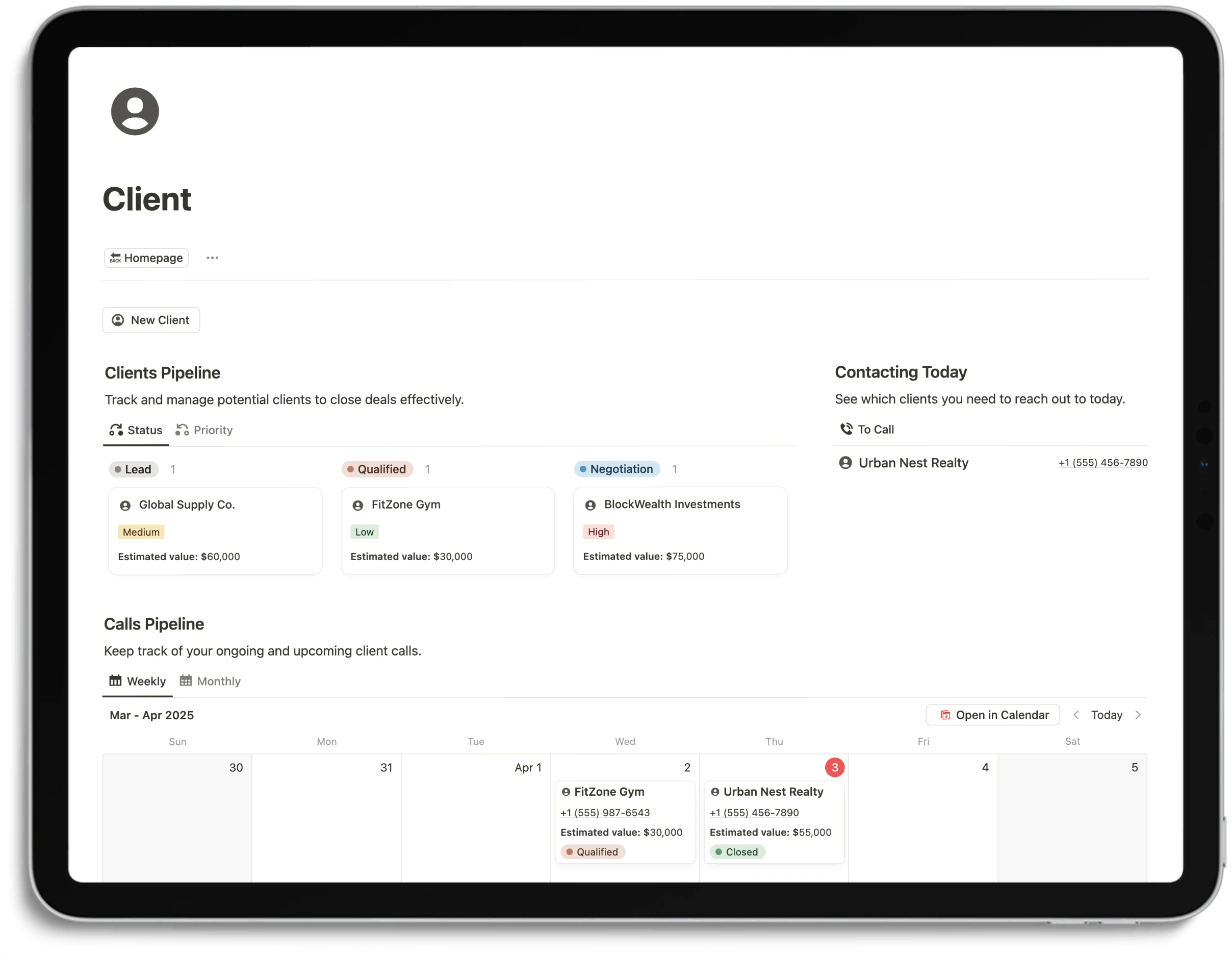 Notion Business Sytem - Client