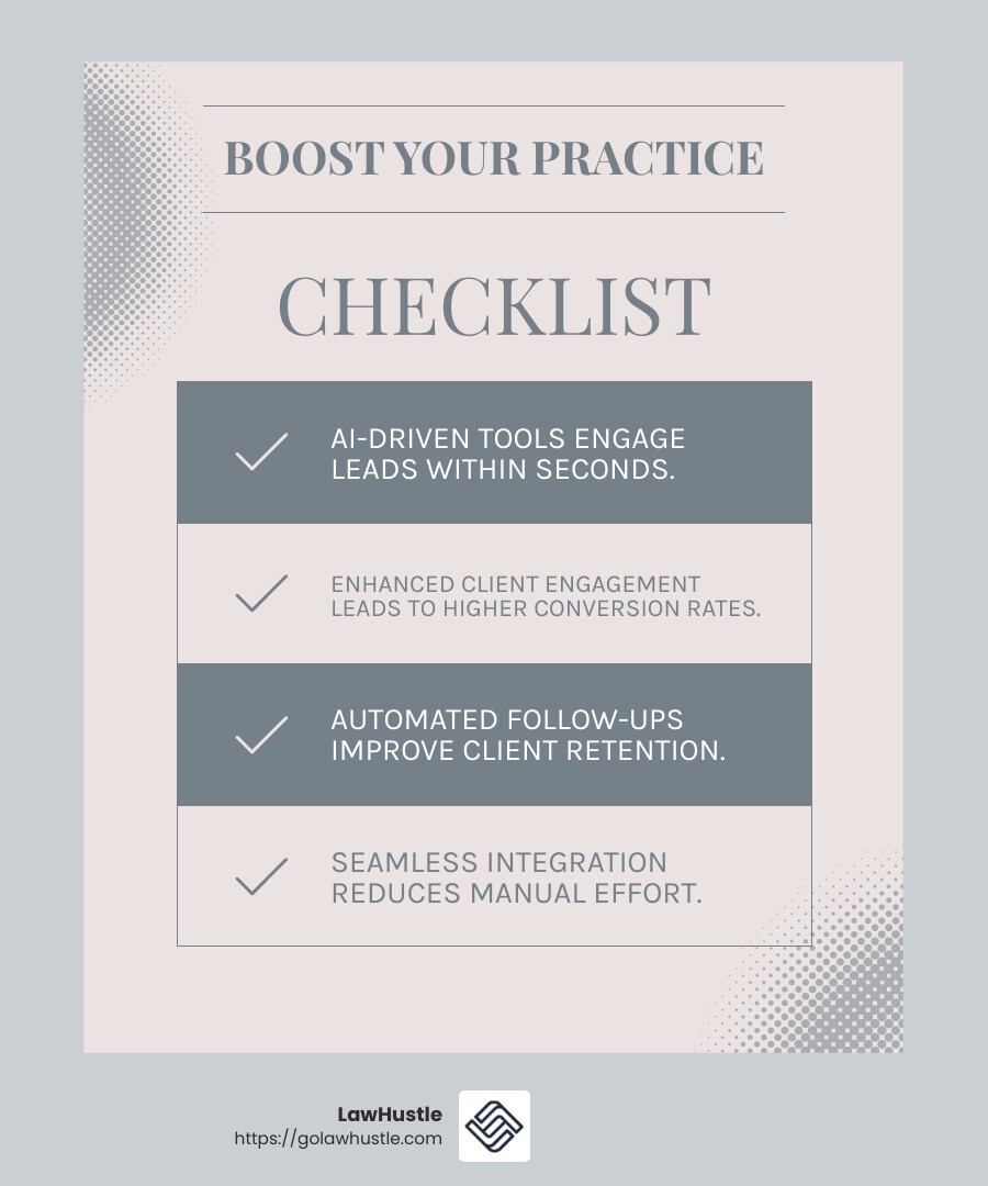 AI-powered solutions for lead conversion - seo for divorce attorneys infographic checklist-light-blue-grey
