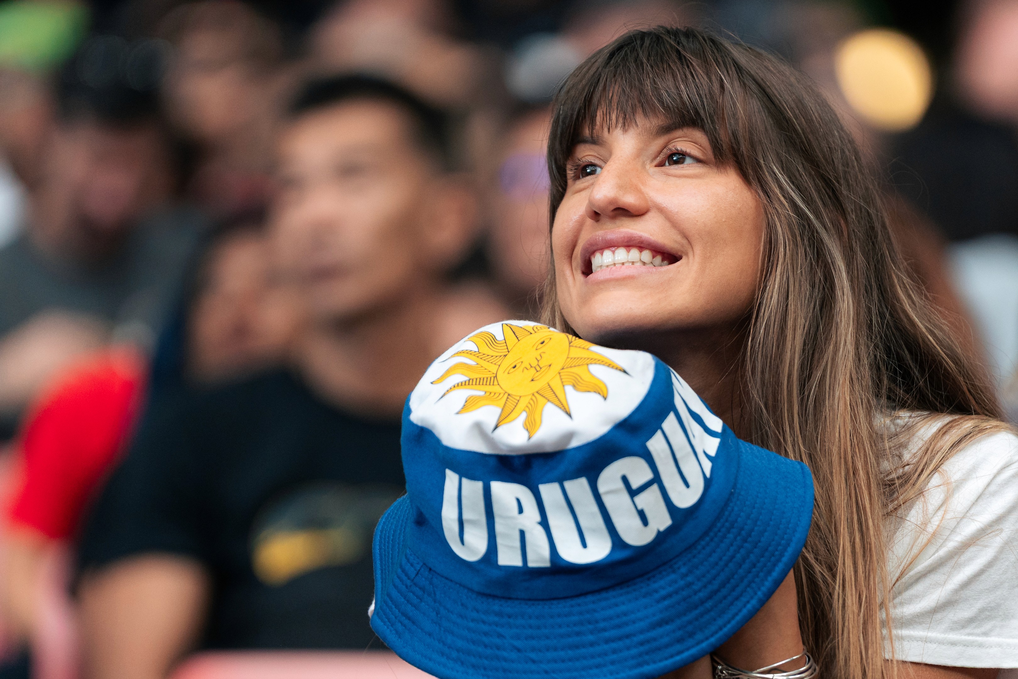 A Uruguayan fan at the HSBC SVNS Singapore 2025