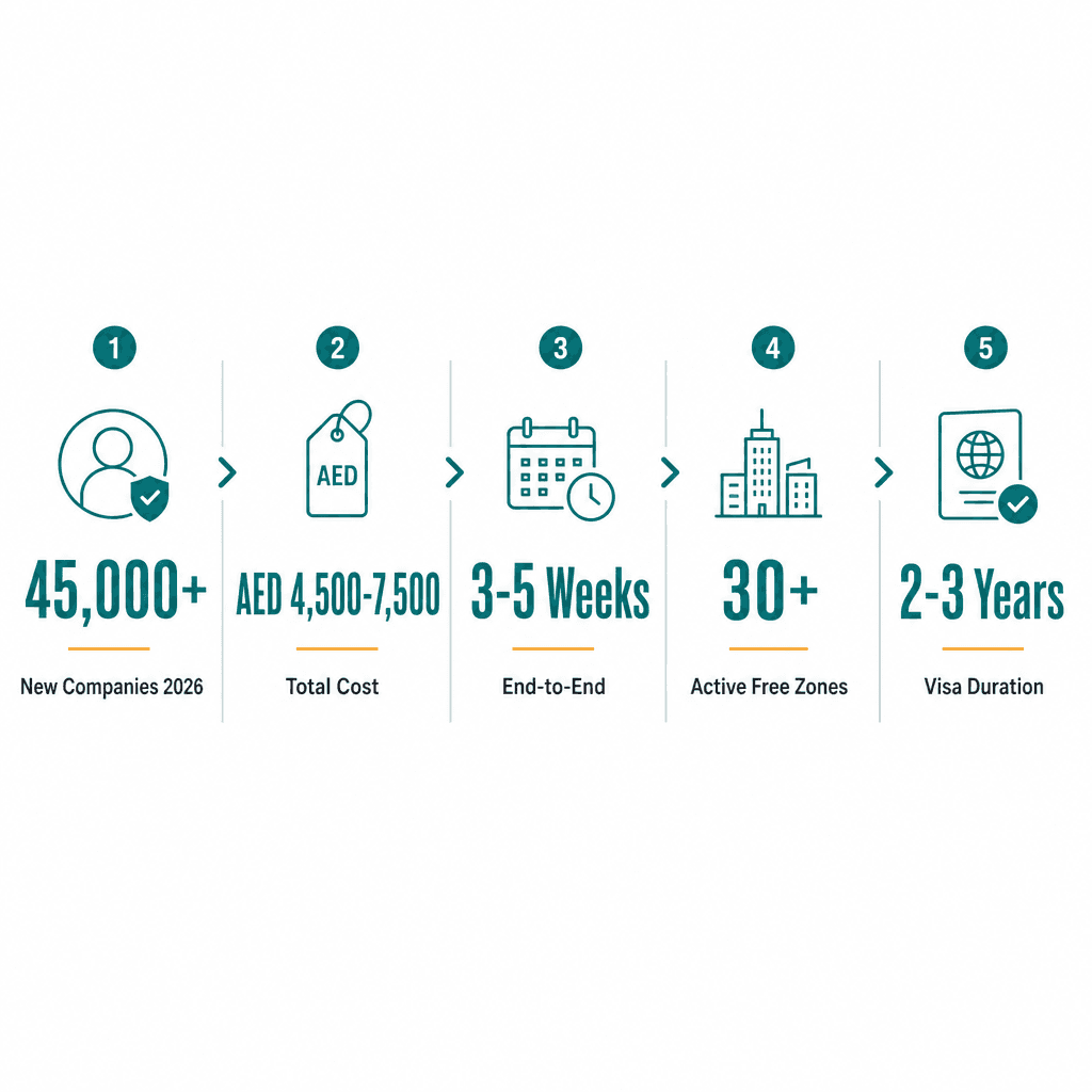 Infographic: Investor Visa for Free Zone Companies in Dubai: Complete Guide