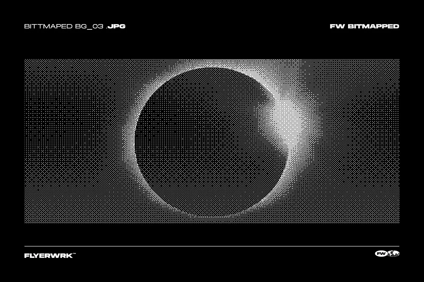 Bitmapped design elements solar eclipse background with high resolution lo-fi dithered digital texture effects