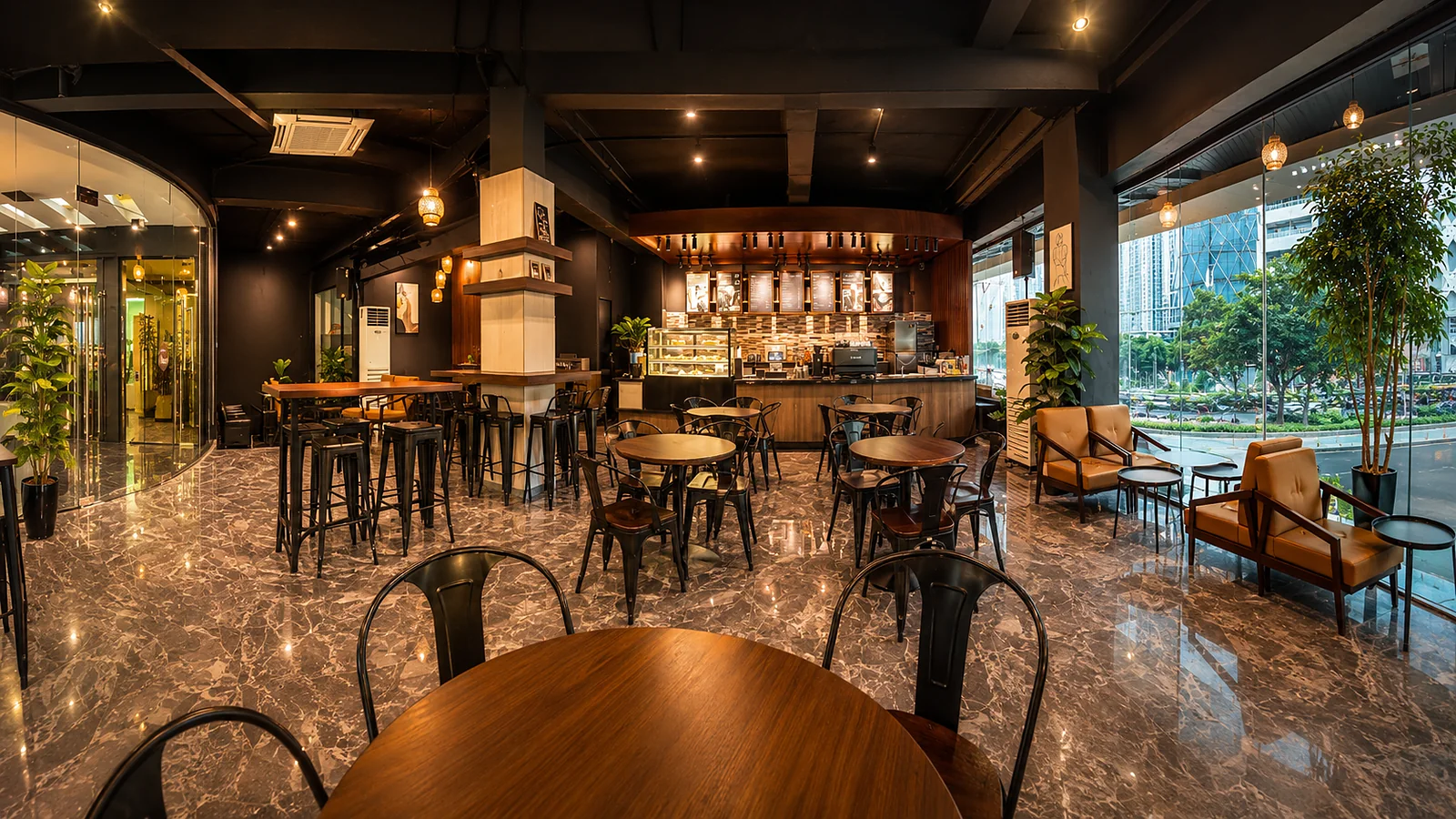 Coffeo Cafe interior — cozy coffee shop inside Stalla Suites Events Place, Quezon Avenue, Quezon City