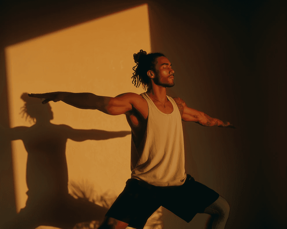 Man doing the yoga pose