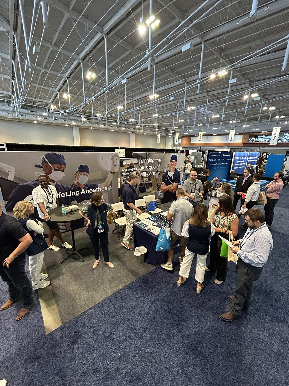 LifeLinc team members connect with CRNAs and students at the AANA conference exhibit hall, representing LifeLinc's national recruitment network and relationship-driven staffing approach