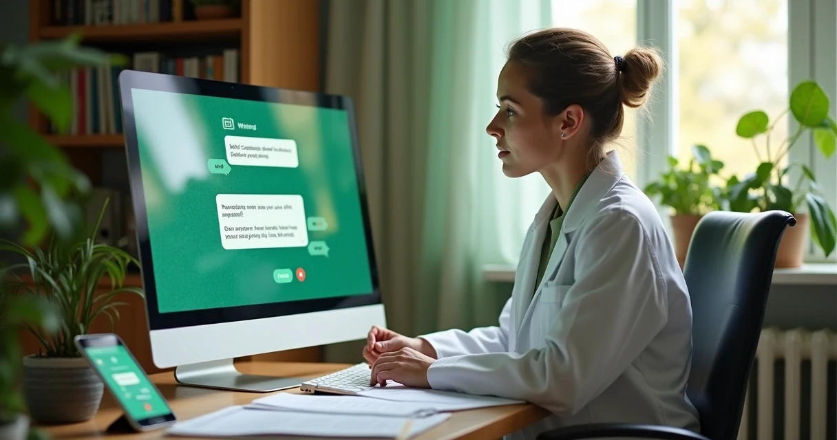 Nutricionista usando WhatsApp com inteligência artificial para atendimento personalizado 