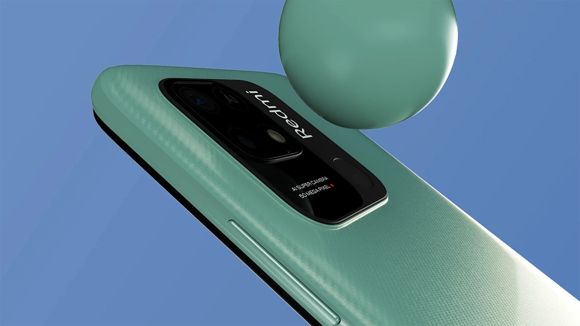 Photoreal 3D visualization of Redmi 10 in different color options