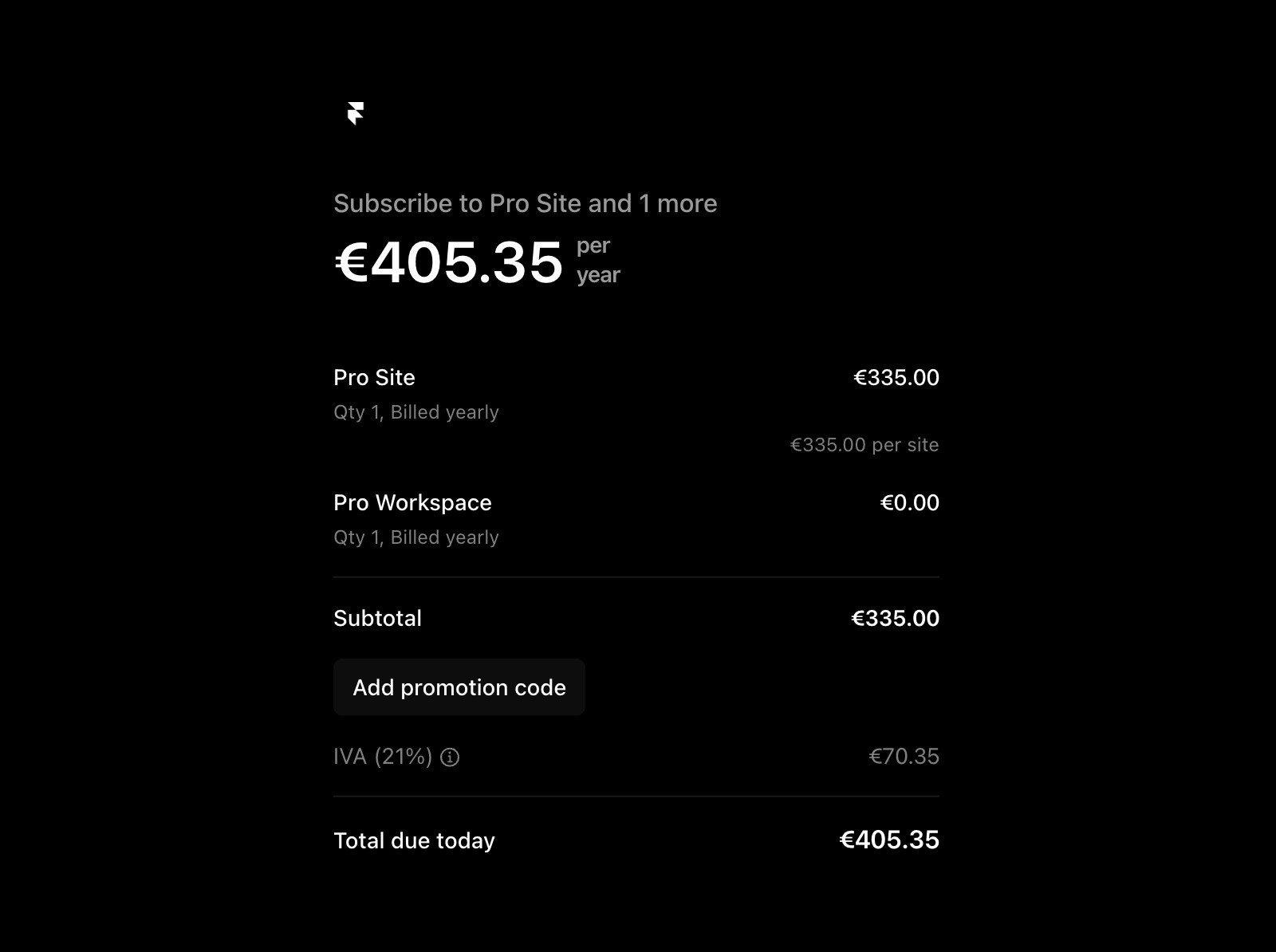 结账过程中的折扣码界面