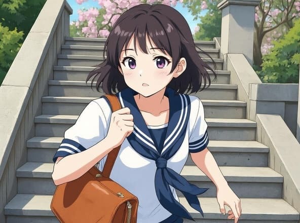 Japanese Anime-Style Schoolgirl