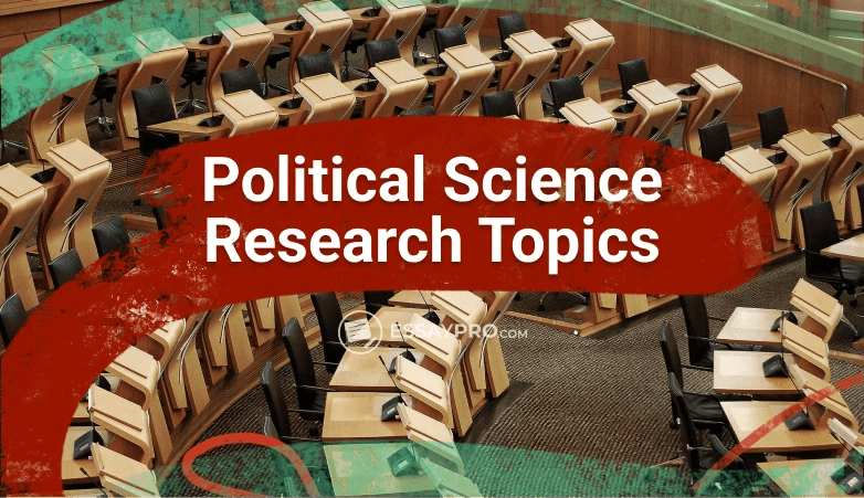 high school student writing a political science research paper at a desk with academic journals