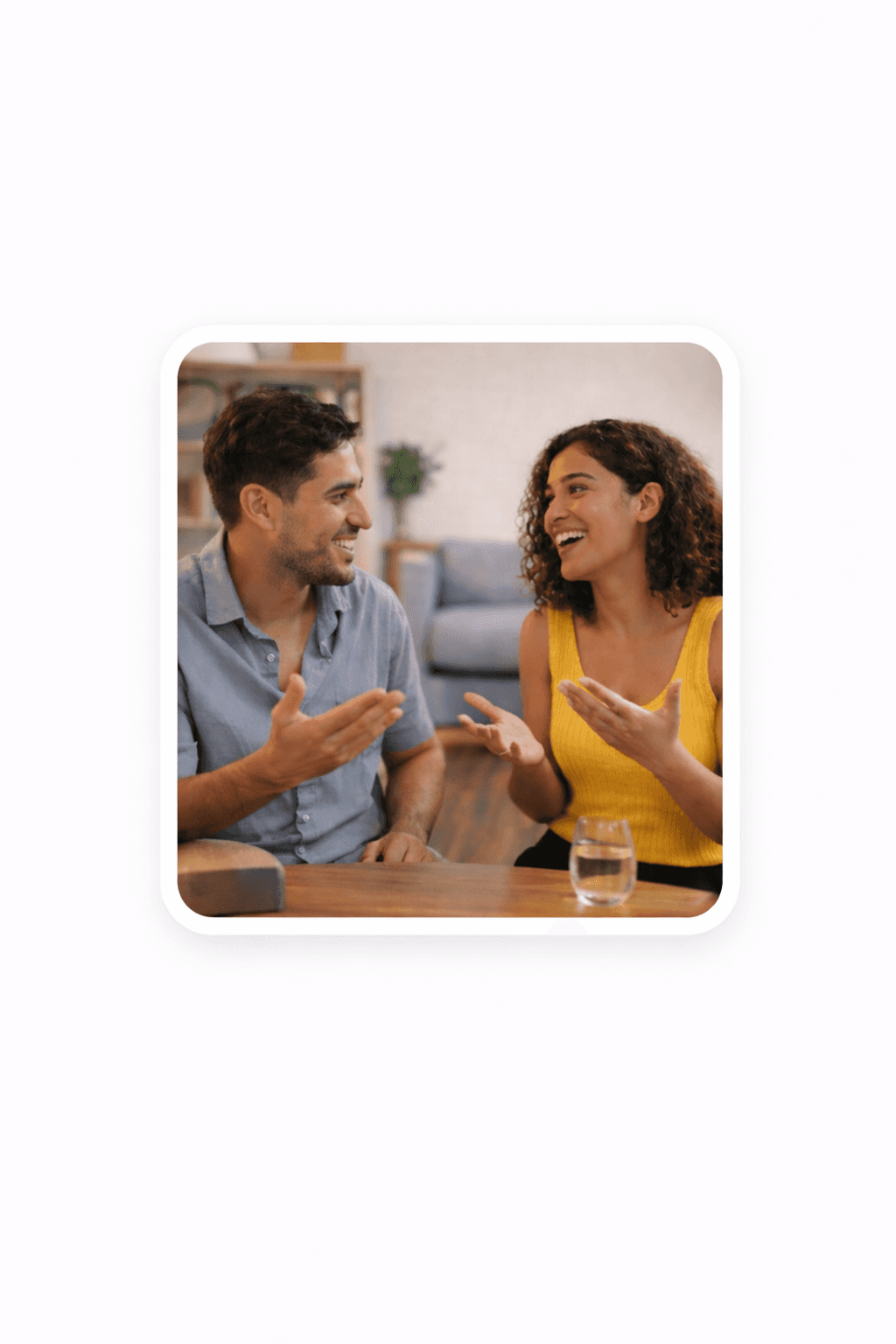 Two people having a real conversations in spanish