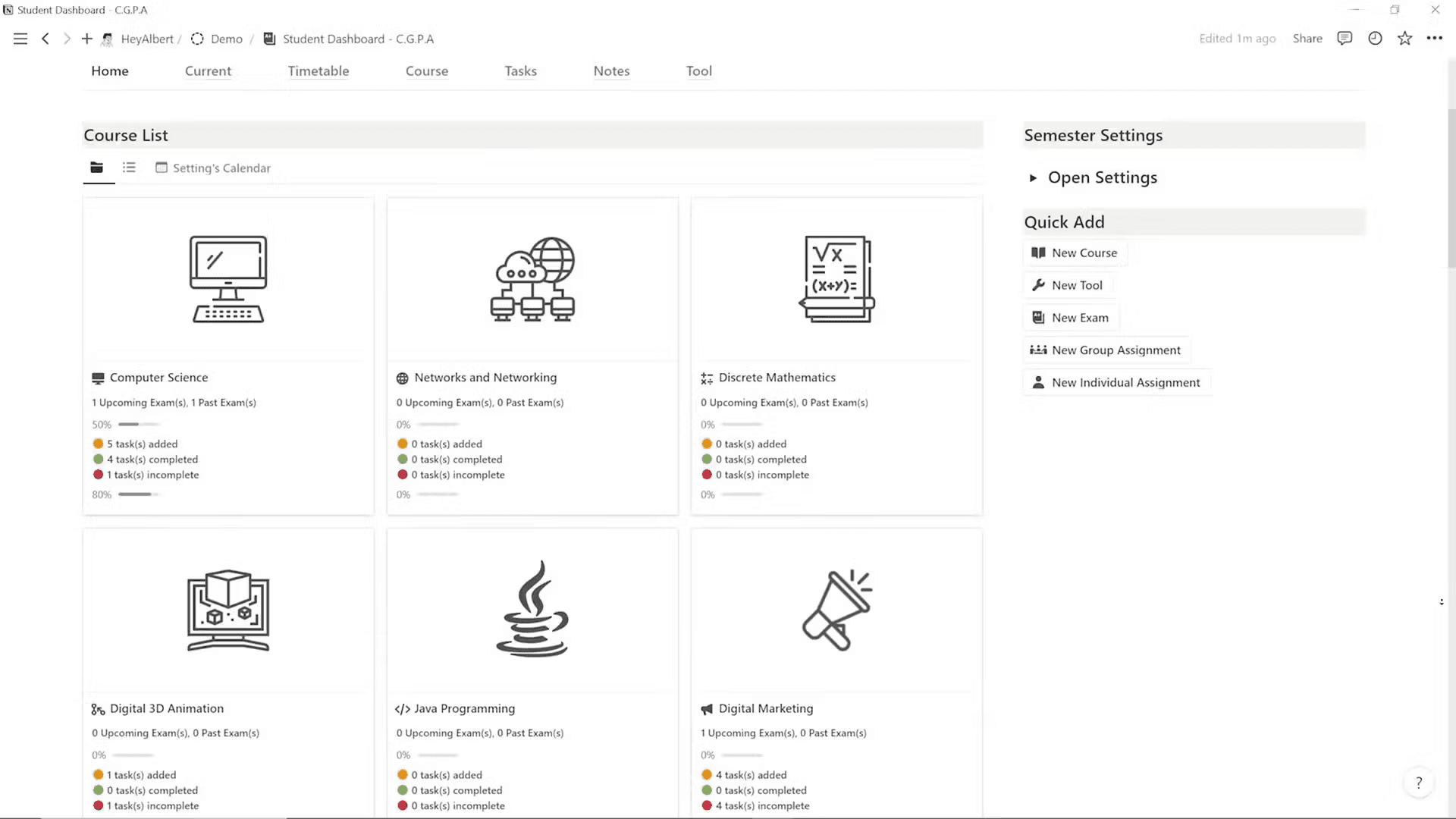 Image of Notion Automated Student Dashboard