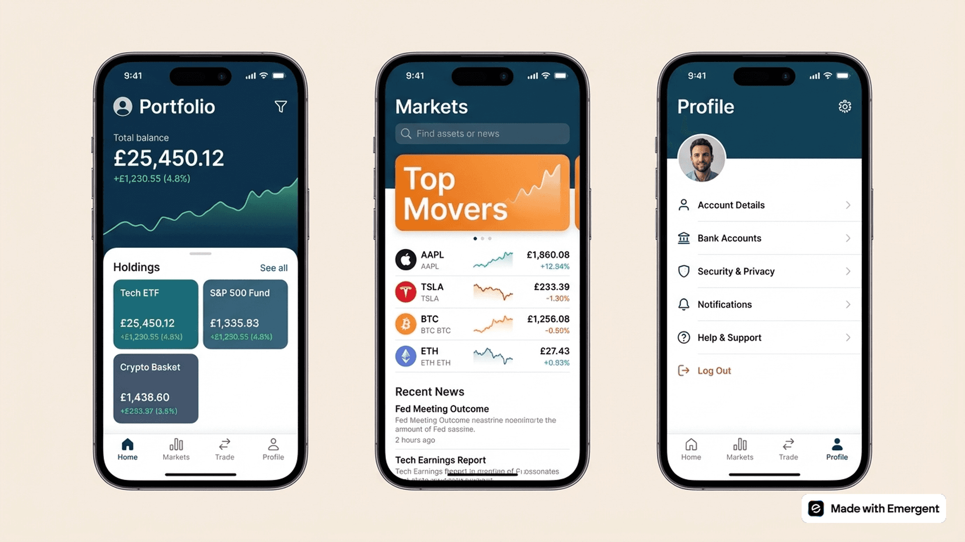 Finance App Made with Emergent