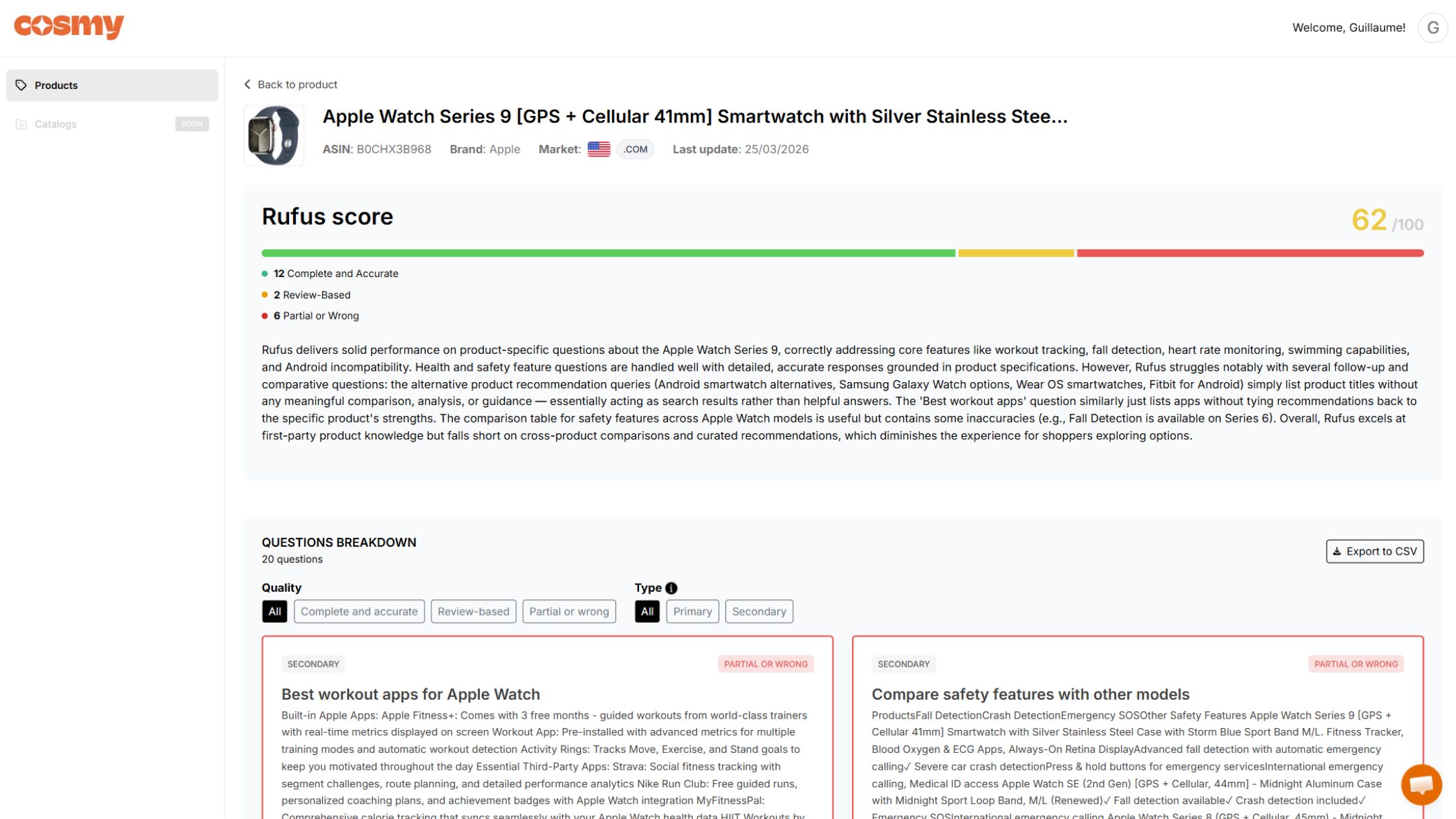 Step 3 on of Cosmy App