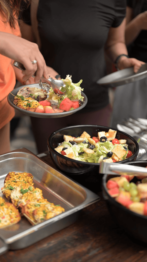 Curated wellness food served during an immersive yoga and sound meditation event in Pune